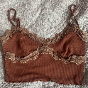 Brown Lace Tanktop